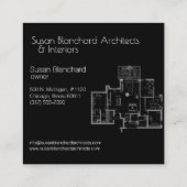 設計者およびインテリア設計者の名刺 スクエア名刺 (裏面)