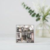 設計者およびインテリア設計者の名刺 スクエア名刺 (スタンド正面)