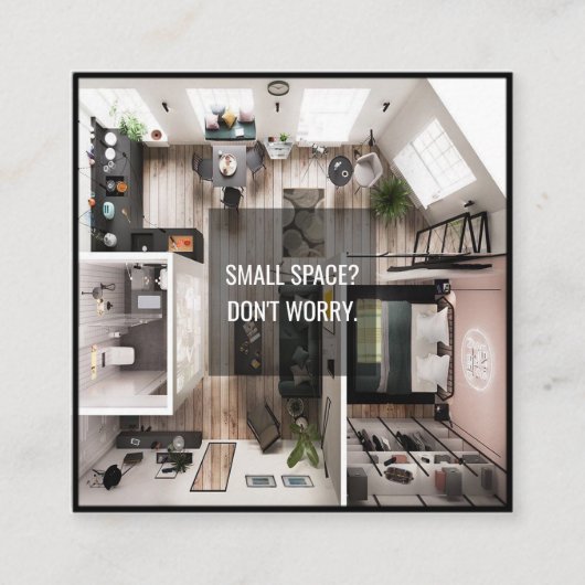 設計者およびインテリア設計者の名刺 スクエア名刺 (正面)