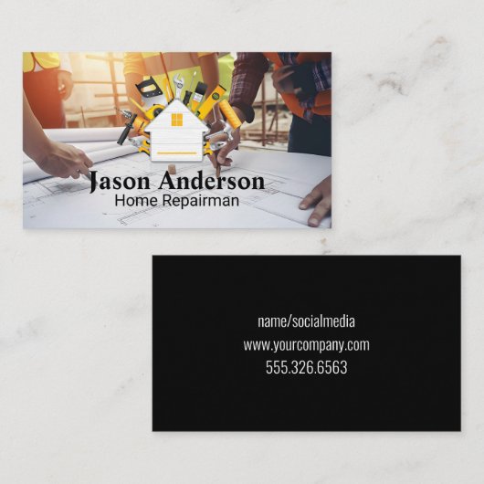 設計者とエンジニア | ホーム修復ツール 名刺 (正面/裏面)
