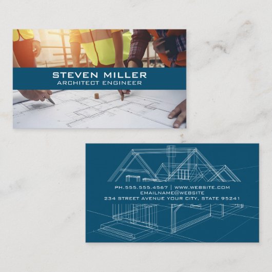 設計者の設計図 | 建築 名刺 (正面/裏面)