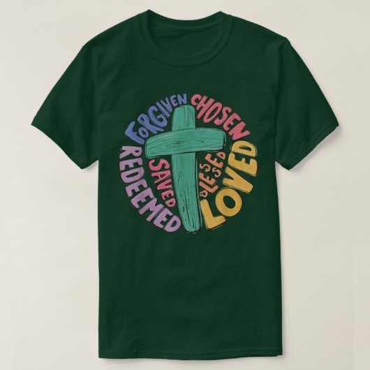 許された選ばれた愛されたイエス・キリスト教のエース Tシャツ (デザイン正面)
