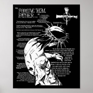 許してください父なるAnimeイエス・キリストの十字架Tシャツ ポスター