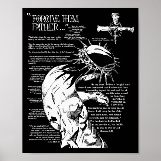 許してください父なるAnimeイエス・キリストの十字架Tシャツ ポスター (正面)