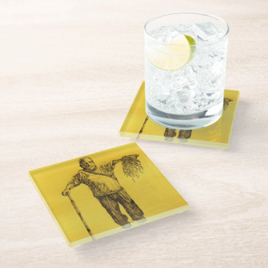 許してくれ、私の鉛筆が私にそれをさせた ガラスコースター (アングル)