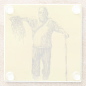 許してくれ、私の鉛筆が私にそれをさせた ガラスコースター (裏面)