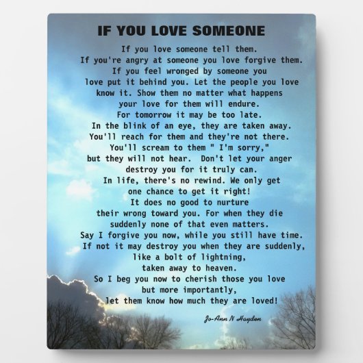 許しの手紙 フォトプラーク (正面)