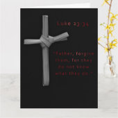 許し黒赤宗教十字復活祭 カード (黄色い花)