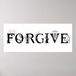 許す感動的ワードアートロータスムーンスピリチュアル ポスター