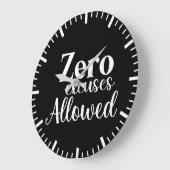 許可された言い訳なし – ジム、ハッスル、成功 ラージ壁時計 (傾斜)