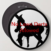 許可される芝生の投げ矢無し 缶バッジ (正面&裏面)