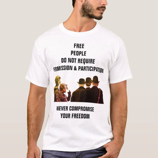 許可と参加(ライト) Tシャツ (正面)