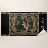 許可バロック様式モノグラム ビーチタオル (正面)