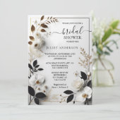 許可フォーマルシンプルクラシック空白のブライダルシャワー 招待状 (スタンド正面)