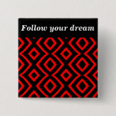 許可 – 赤_ 缶バッジ (正面)