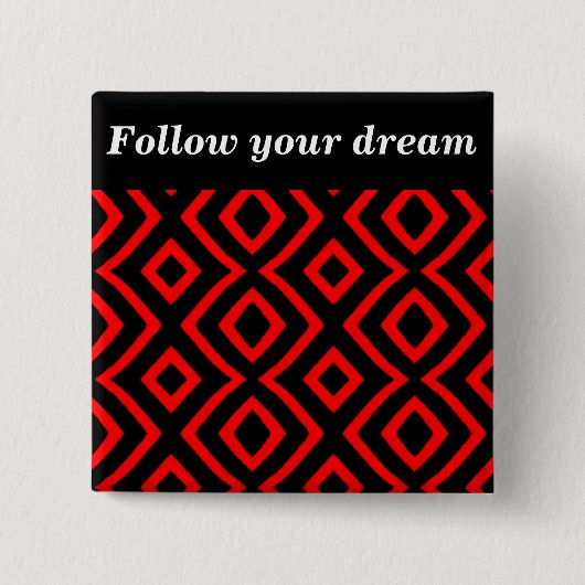 許可 – 赤_ 缶バッジ (正面)