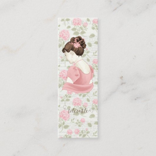 許容 – Jane Austenフローラヴィンテージブックマーク スキニー名刺 (正面)