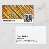 訳者のエレガントな木製の背景QRコード 名刺 (正面/裏面)