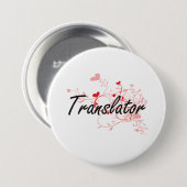 訳者のハートとの芸術的な仕事デザイン 缶バッジ (正面&裏面)