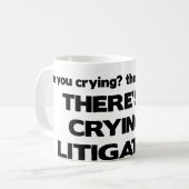 訴訟の泣き叫び無し コーヒーマグカップ (正面左)