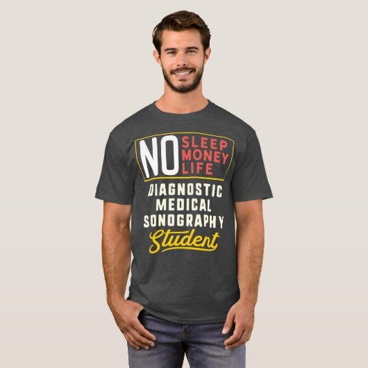 診断おもしろい医用ソノグラフィ専攻のー Tシャツ (正面フル)