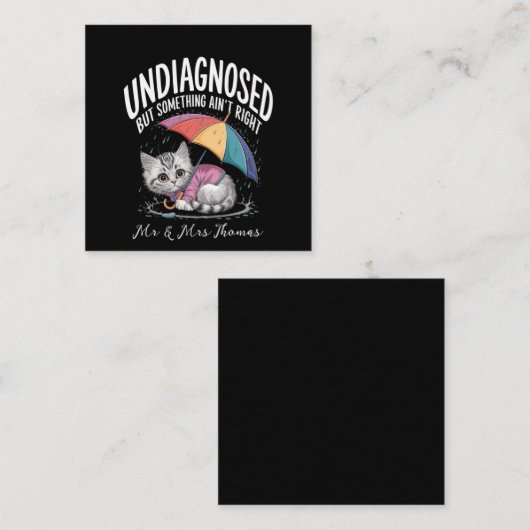 診断されていないが、何かが正しくない心おもしろい的 スクエア名刺 (正面/裏面)