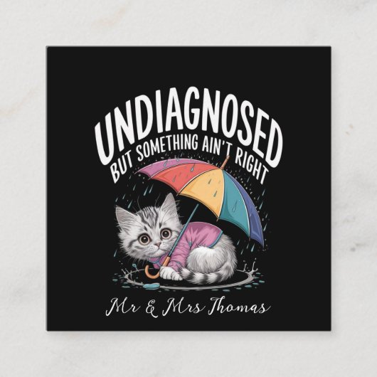 診断されていないが、何かが正しくない心おもしろい的 スクエア名刺 (正面)