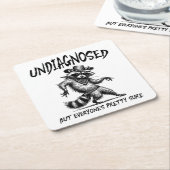 診断はされないが誰もが確かわいらし実だおもしろい スクエアペーパーコースター (アングル)