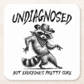 診断はされないが誰もが確かわいらし実だおもしろい スクエアペーパーコースター (正面)