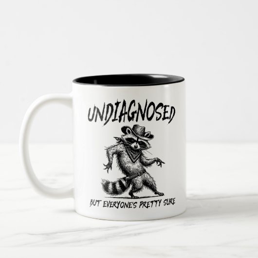 診断はされないが誰もが確かわいらし実だおもしろい ツートーンマグカップ (左)