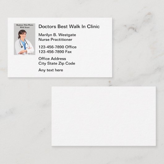 診療所の医療散歩ナース医 名刺 (正面/裏面)