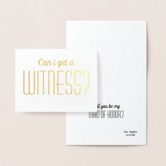 証人おもしろいの花嫁を貰える/メイド・オブ・オーナー（花嫁付き添い人） 箔カード (ディスプレー)