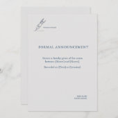 証人ペン-ミニマリストの駆け落ち発表 招待状 (正面/裏面)