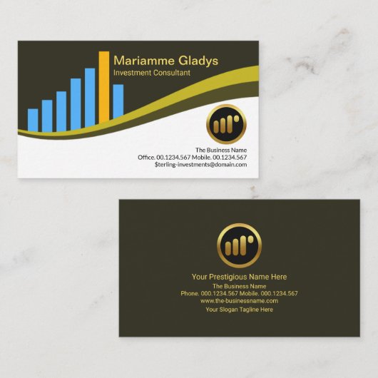 証券スタイリッシュ取引所の市街区財務 名刺 (正面/裏面)