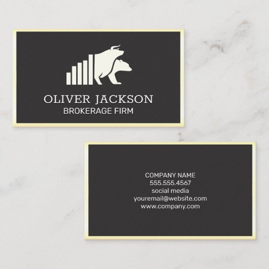 証券会社 | Bull Bearロゴ |財務 名刺 (正面/裏面)