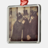 証券取引所の富裕層（Edgar Degas著） メタルオーナメント (左)