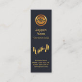 証券取引所指数グラフ青エレガンス スキニー名刺 (正面)