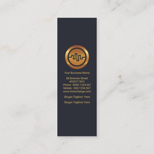 証券取引所指数グラフ青エレガンス スキニー名刺 (裏面)