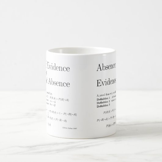 証拠の不在は不在の証拠です コーヒーマグカップ (中央)