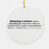 証拠のBrady vメリーランドの事例法律の差し控え セラミックオーナメント (裏面)