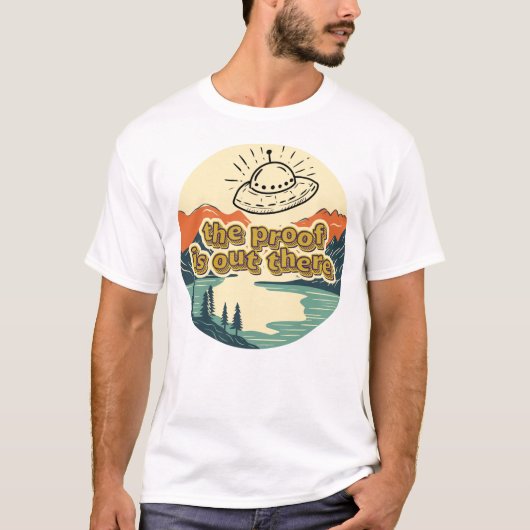 証拠はそこにあるレトロUFOの謎 Tシャツ (正面)
