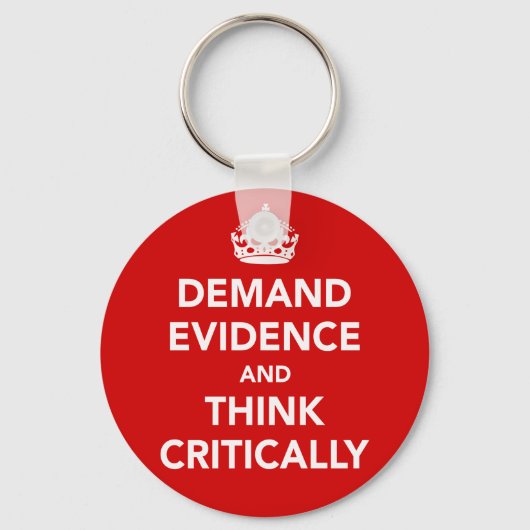 証拠を求め批判的にす考える キーホルダー (正面)