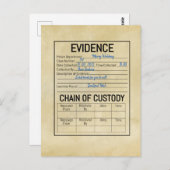 証拠チェーン・オブ・カストディ・クライム・ゲ遊ーム役果fa ポストカード (正面/裏面)