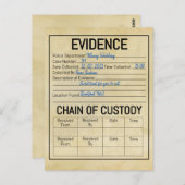 証拠管理の犯罪ゲーム役割演技フライ ポストカード (正面/裏面)