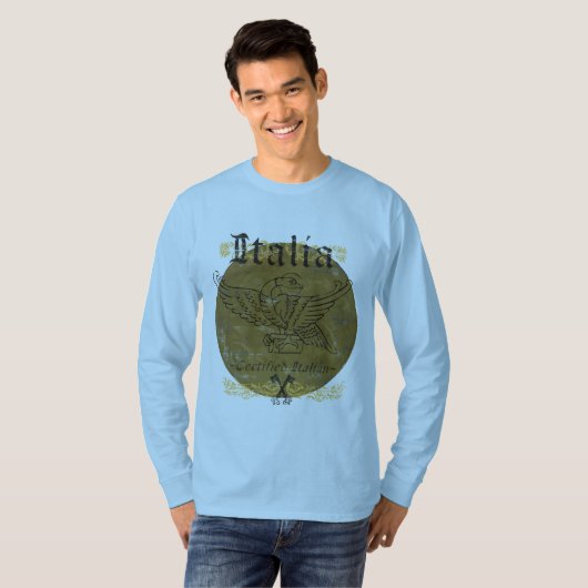 証明されたイタリアンなヴィンテージの長袖メンズワイシャツ Tシャツ (正面フル)