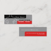 証明されたパーソナルトレーナーの赤い灰色の名刺 スキニー名刺 (正面/裏面)