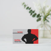 証明されたパーソナルトレーナーの赤い灰色の名刺 名刺 (スタンド正面)