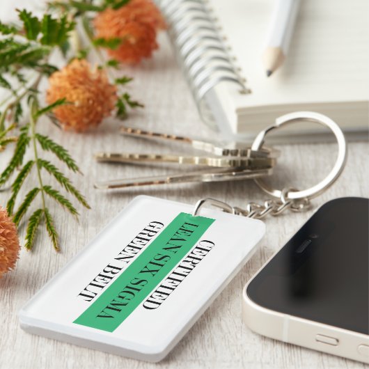 証明された傾き6つのシグマグリーンベルトのキーホルダー キーホルダー (正面右)