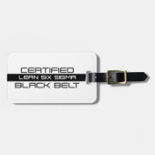 証明された傾き6つのシグマ黒帯の荷物のラベル ラゲッジタグ (正面横)