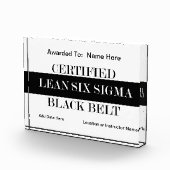 証明された傾き6つのシグマ黒帯賞 フォトブロック (右)